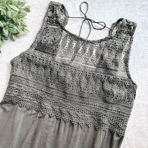 Maurices Green Sleeveless Crochet Top Size Large